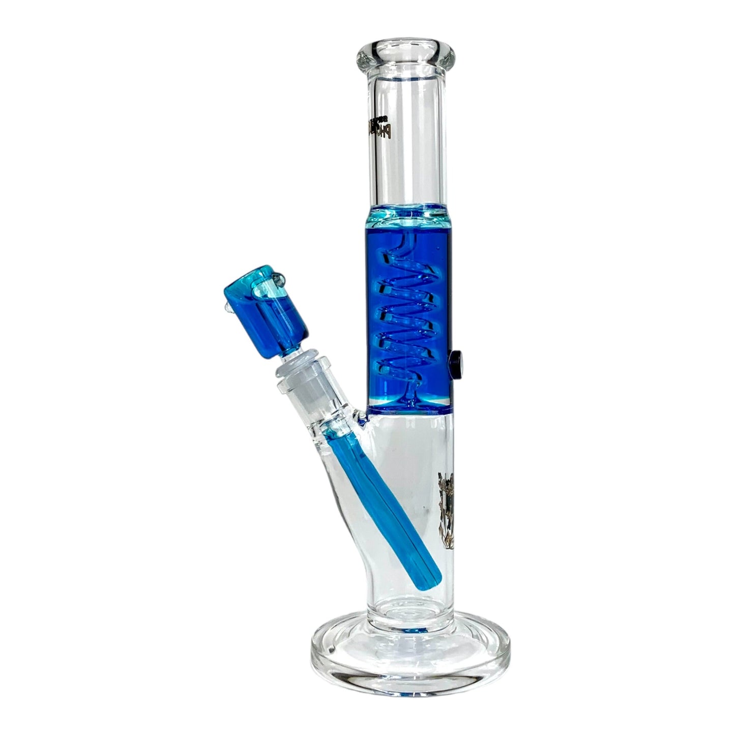 Phoenix Glycerine Coil Straight Shooter Bong Blue 30cm - The Bong Baron