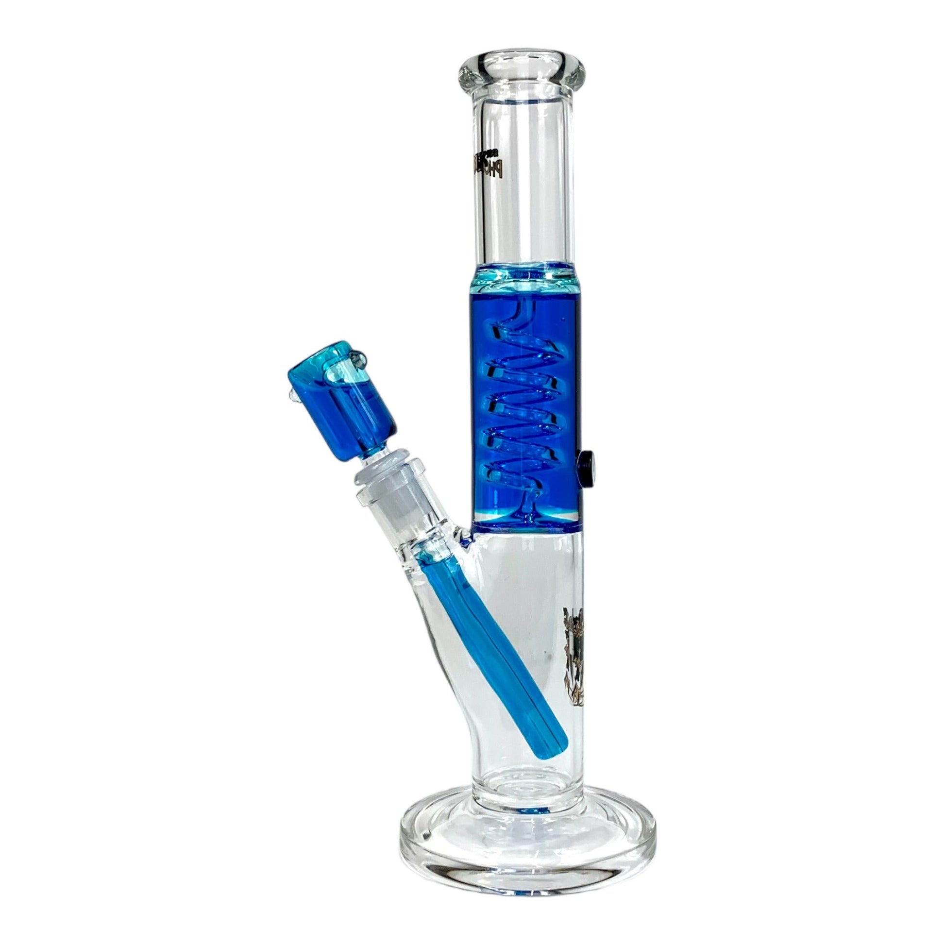 Phoenix Glycerine Coil Straight Shooter Bong Blue 30cm - The Bong Baron
