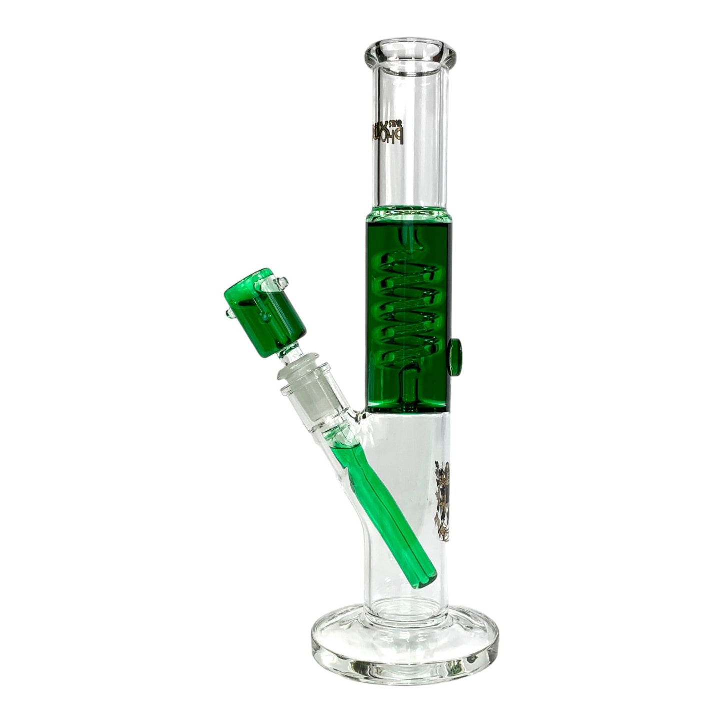 Phoenix Glycerine Coil Straight Shooter Bong Green 30cm - The Bong Baron