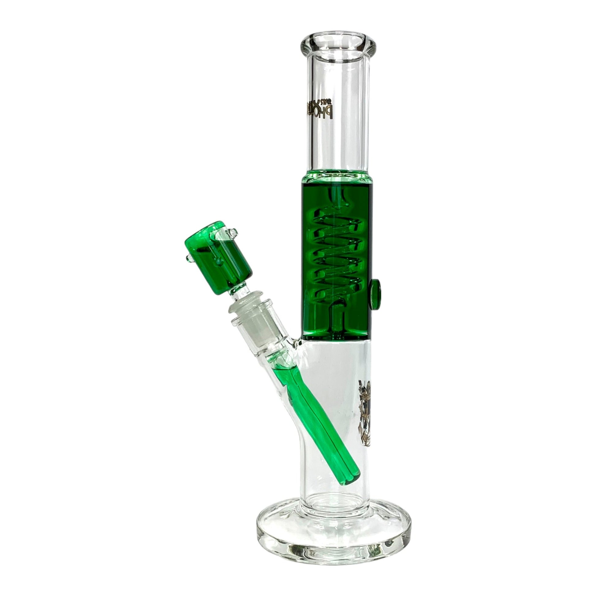 Phoenix Glycerine Coil Straight Shooter Bong Green 30cm - The Bong Baron