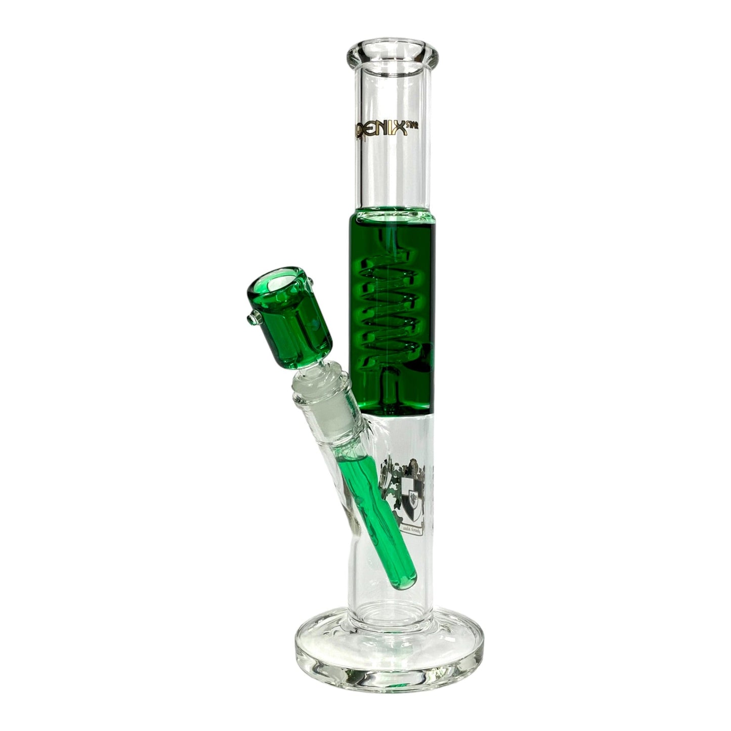 Phoenix Glycerine Coil Straight Shooter Bong Green 30cm - The Bong Baron