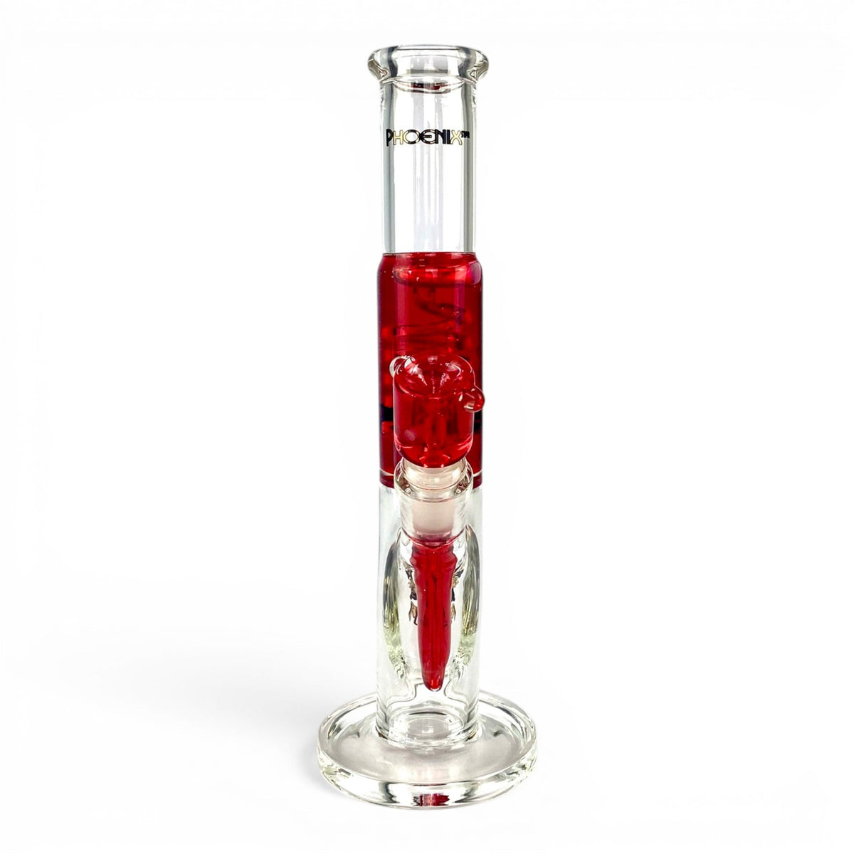 Phoenix Glycerine Coil Straight Shooter Bong Red 30cm - The Bong Baron