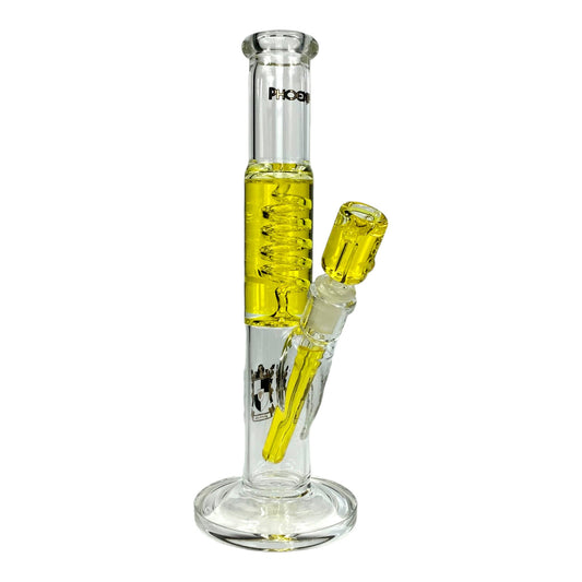 Phoenix Glycerine Coil Straight Shooter Bong Yellow 30cm - The Bong Baron