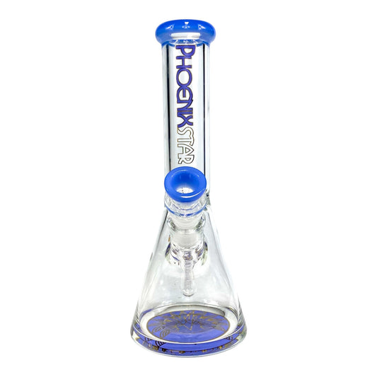 Phoenix Heavy Base Beaker Bong Milky Blue 25cm - The Bong Baron