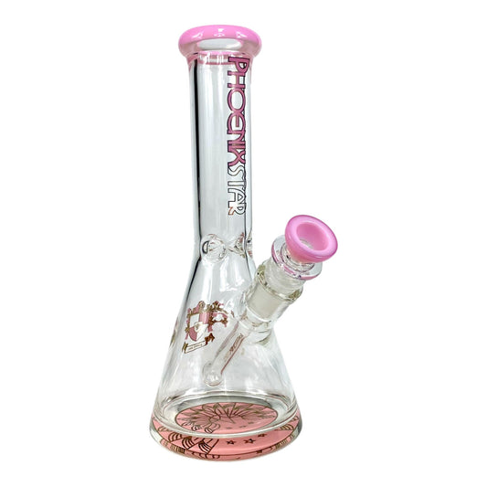 Phoenix Heavy Base Beaker Bong – Milky Pink 25cm - The Bong Baron