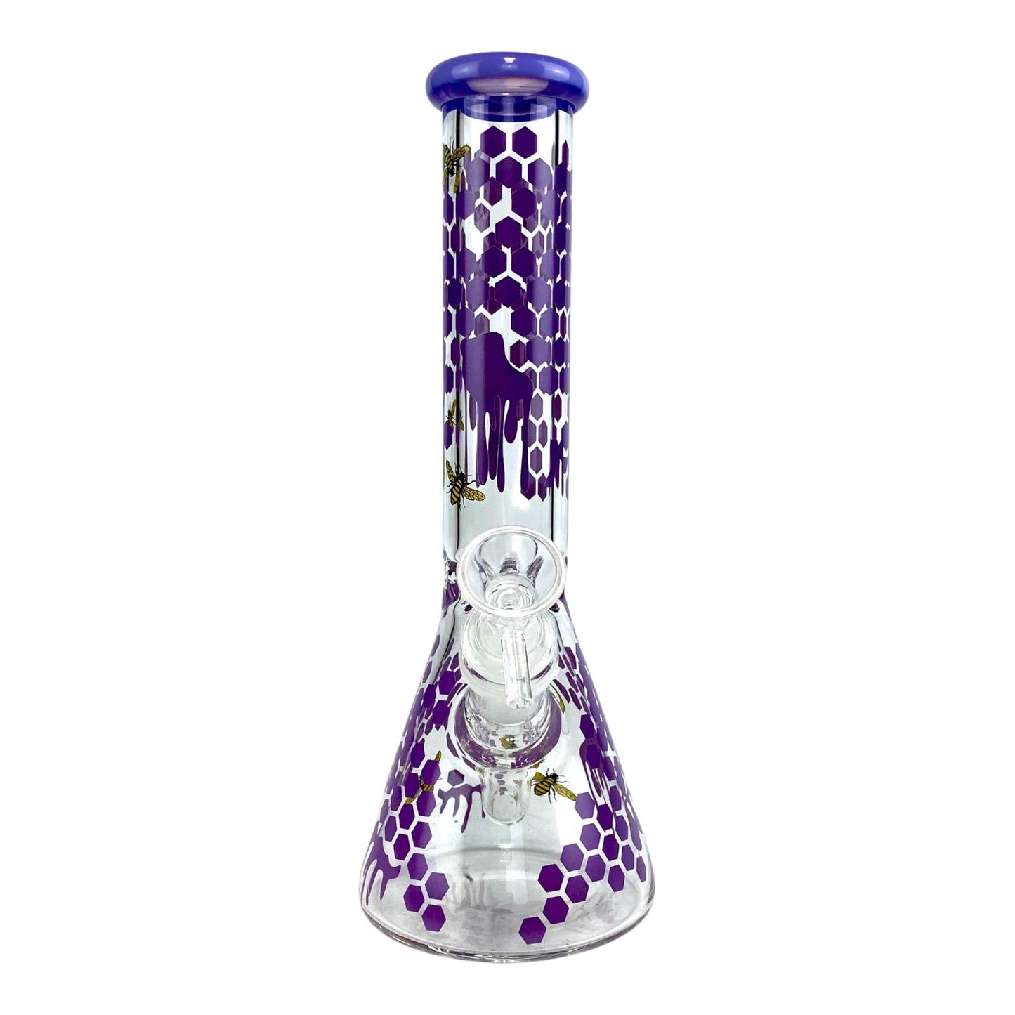 Phoenix Honeycomb Glass Beaker Bong Purple 25cm - The Bong Baron