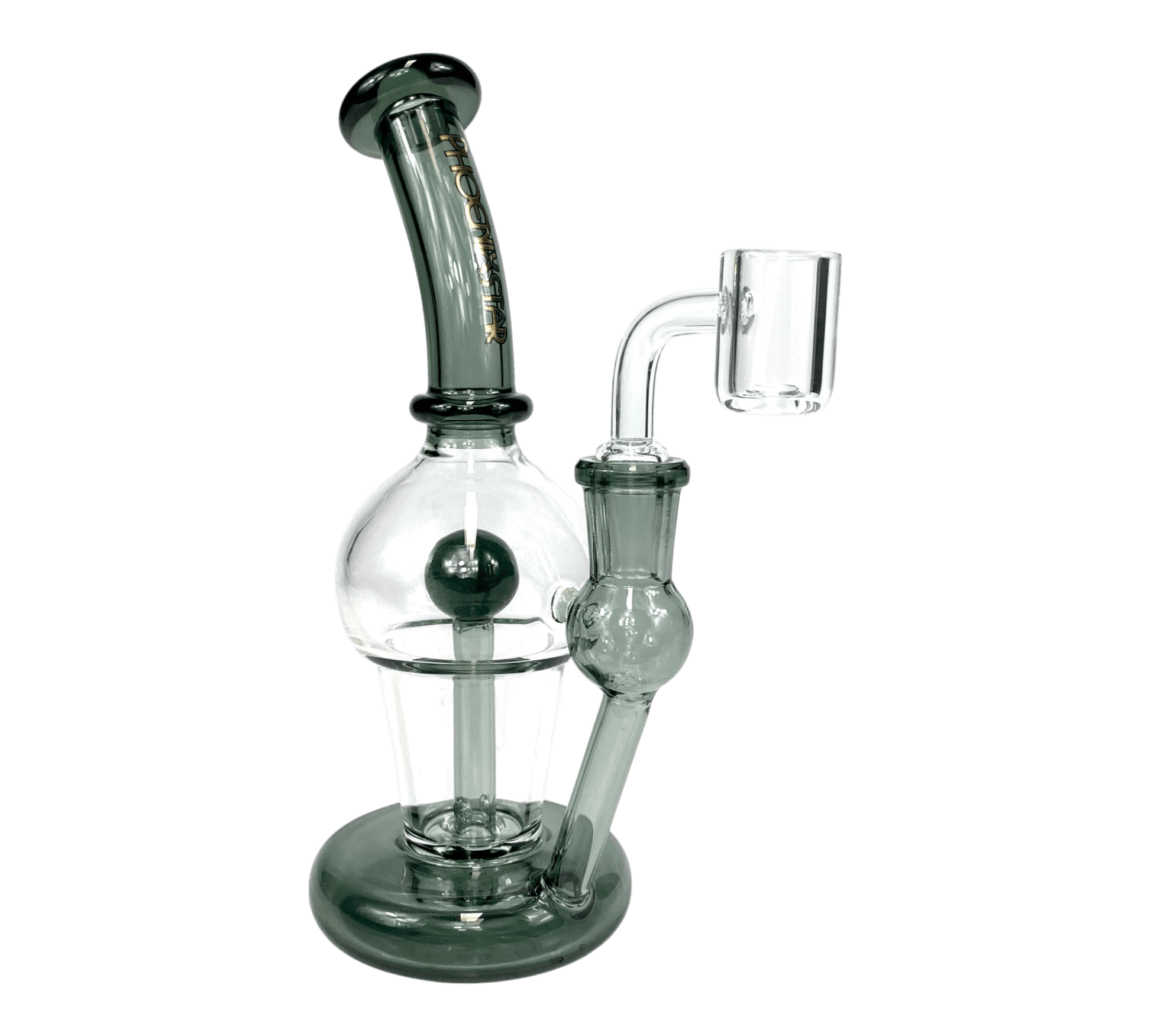 Phoenix Inline Perc Dab Rig – 19cm Ash Green - The Bong Baron