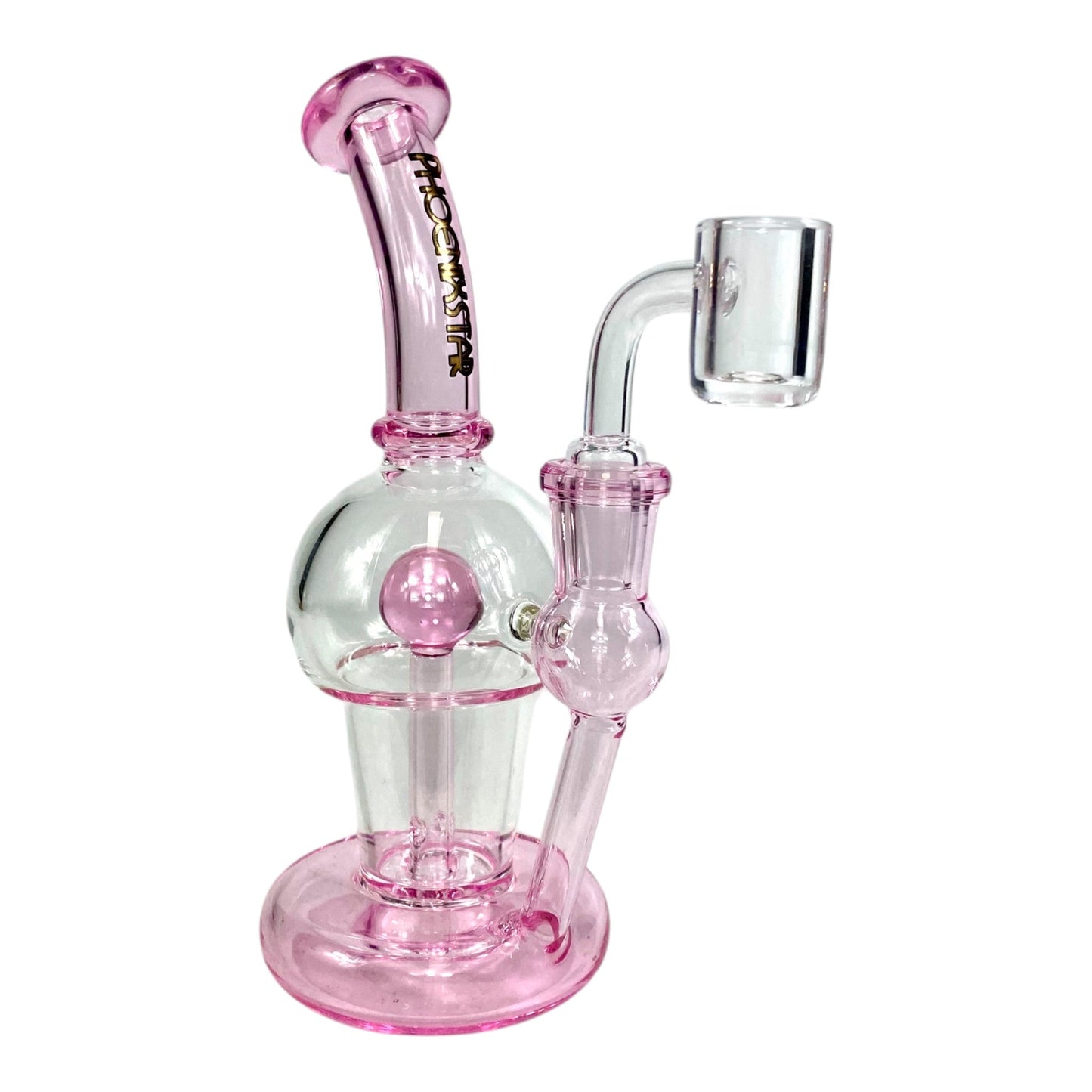 Phoenix Inline Perc Dab Rig 19cm Pink - The Bong Baron