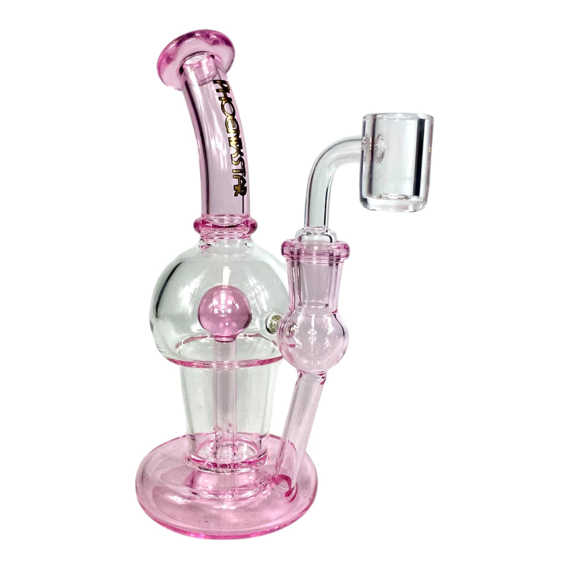 Phoenix Inline Perc Dab Rig 19cm Pink - The Bong Baron