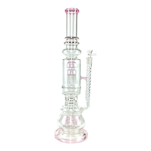 Phoenix Jellyfish Dual Perc Bong 50cm Pink - The Bong Baron