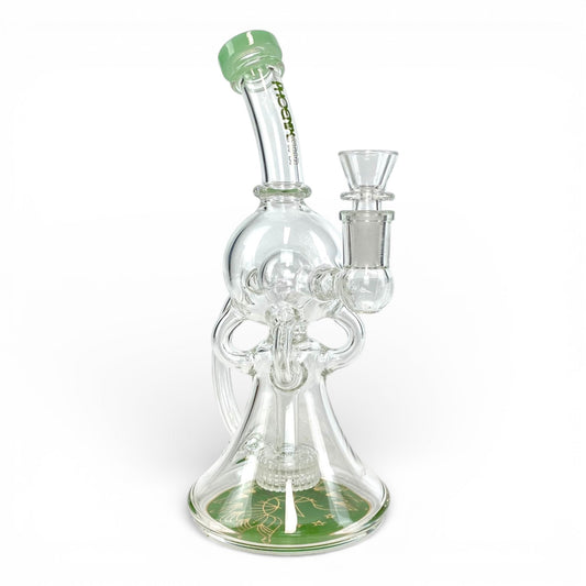 Phoenix Matrix Perc Recycler Bong 23cm Green - The Bong Baron