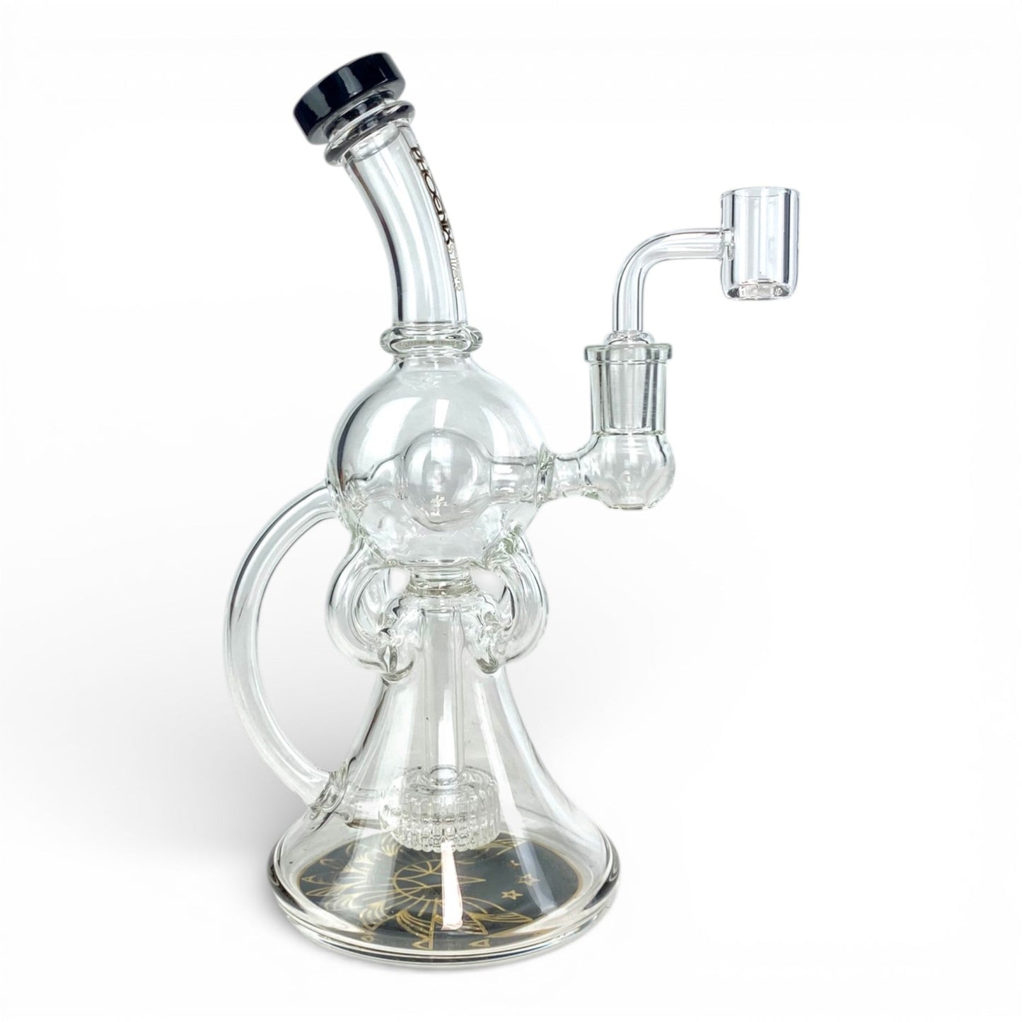 Phoenix Matrix Perc Recycler Bong and Dab Rig 23cm Black - The Bong Baron