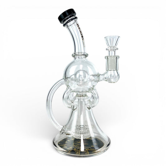 Phoenix Matrix Perc Recycler Bong and Dab Rig 23cm Black - The Bong Baron