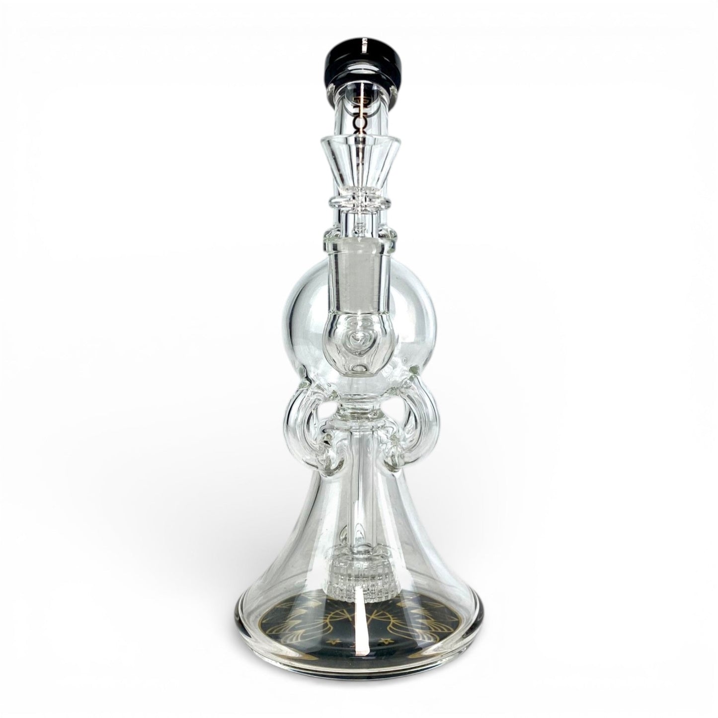 Phoenix Matrix Perc Recycler Bong and Dab Rig 23cm Black - The Bong Baron