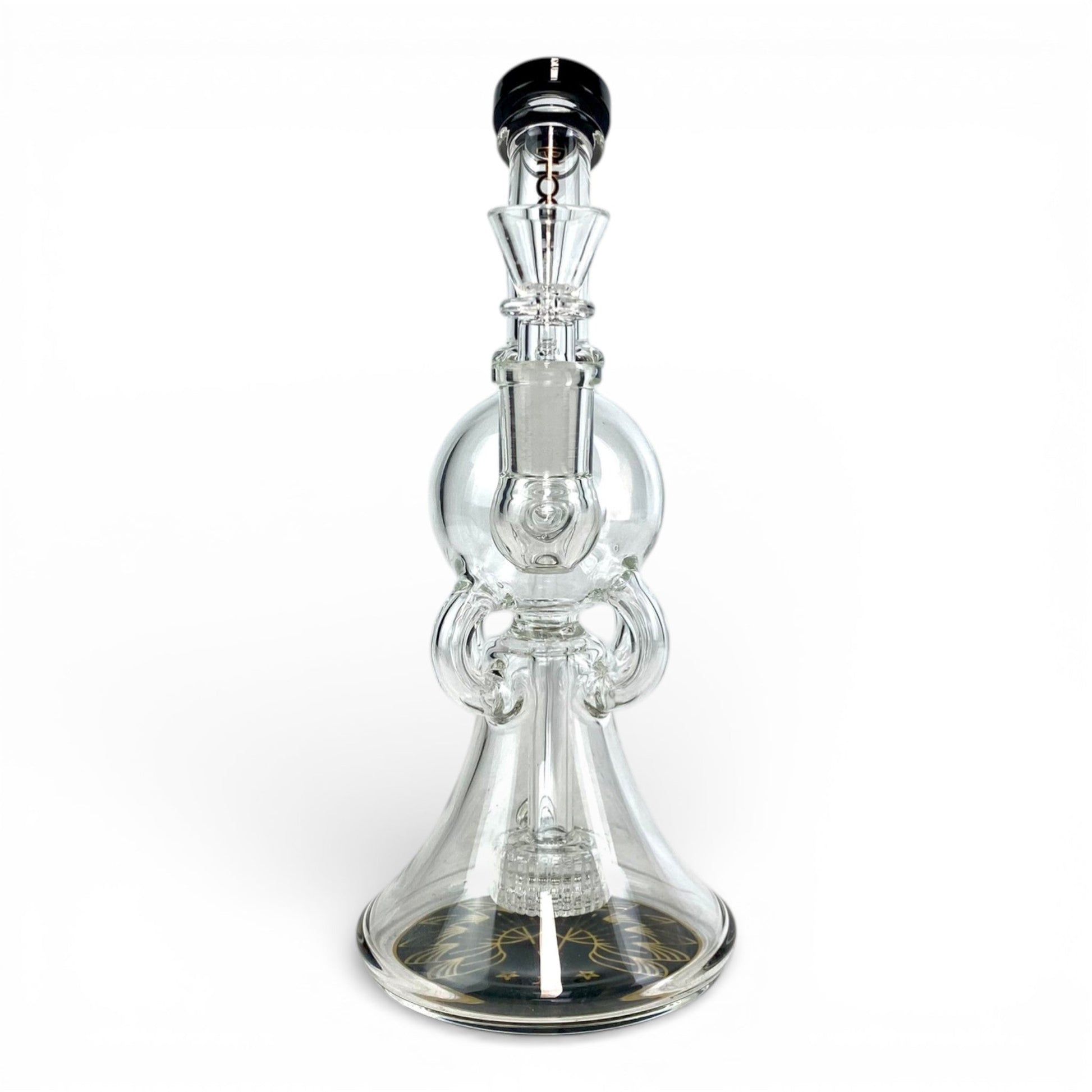Phoenix Matrix Perc Recycler Bong and Dab Rig 23cm Black - The Bong Baron