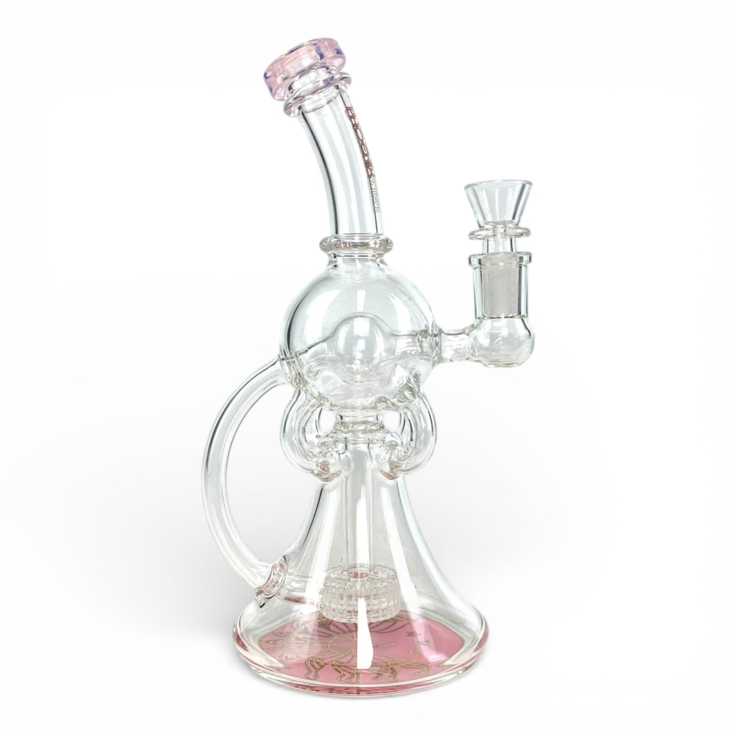 Phoenix Matrix Perc Recycler Bong and Dab Rig 23cm Pink - The Bong Baron