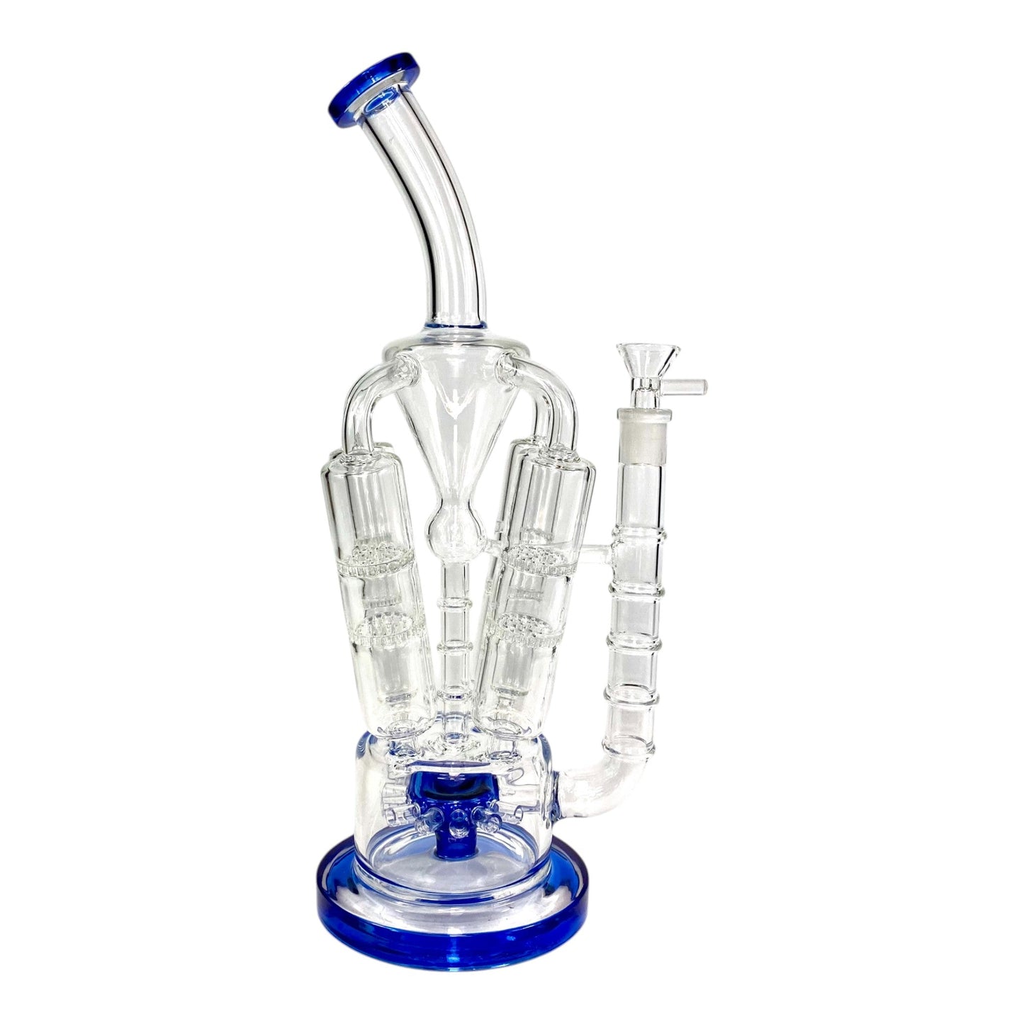 Phoenix Multi Perc Recycler Bong 35cm Blue - The Bong Baron