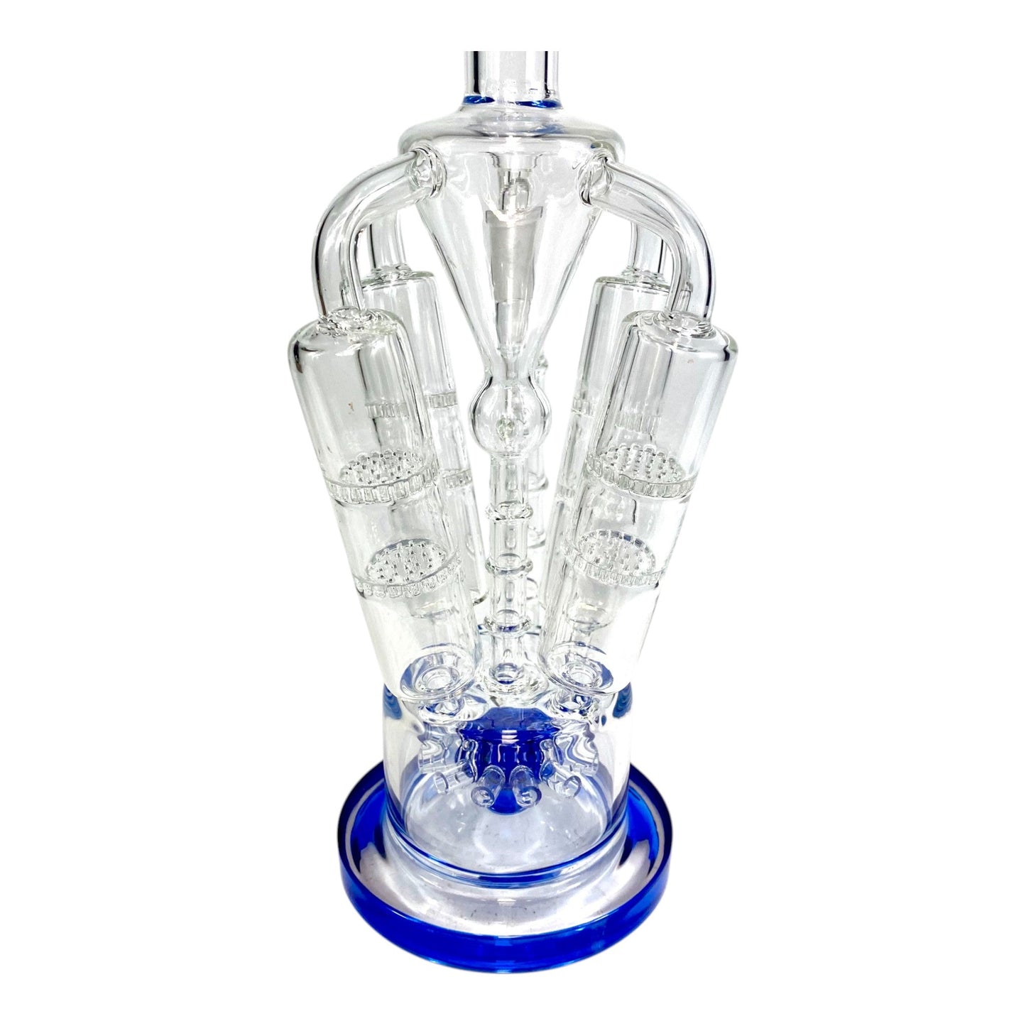 Phoenix Multi Perc Recycler Bong 35cm Blue - The Bong Baron