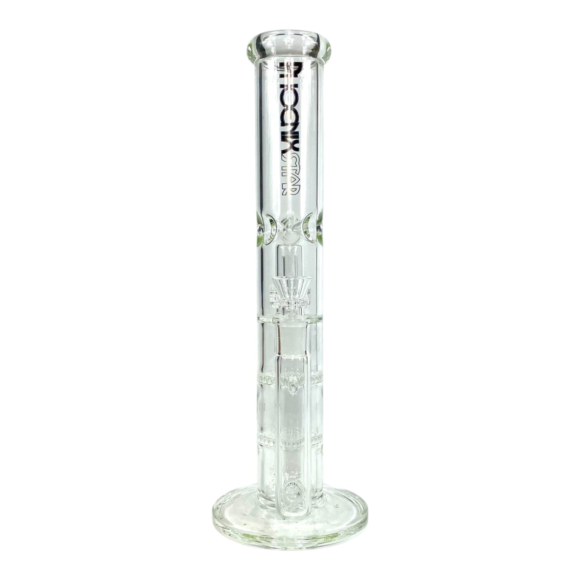 Phoenix Quad Perc Straight Tube Bong 35cm - The Bong Baron