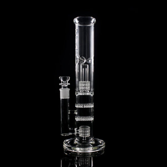 Phoenix Quad Perc Straight Tube Bong 35cm - The Bong Baron