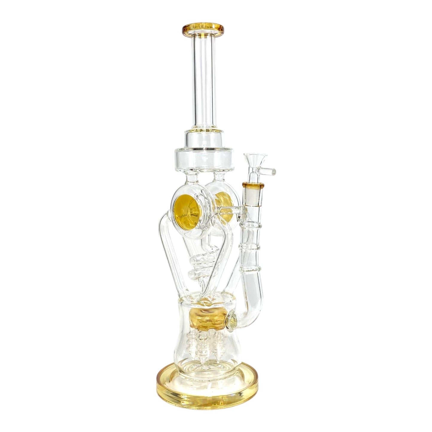 Phoenix Screw Percolator Recycler Bong – 40cm Amber - The Bong Baron