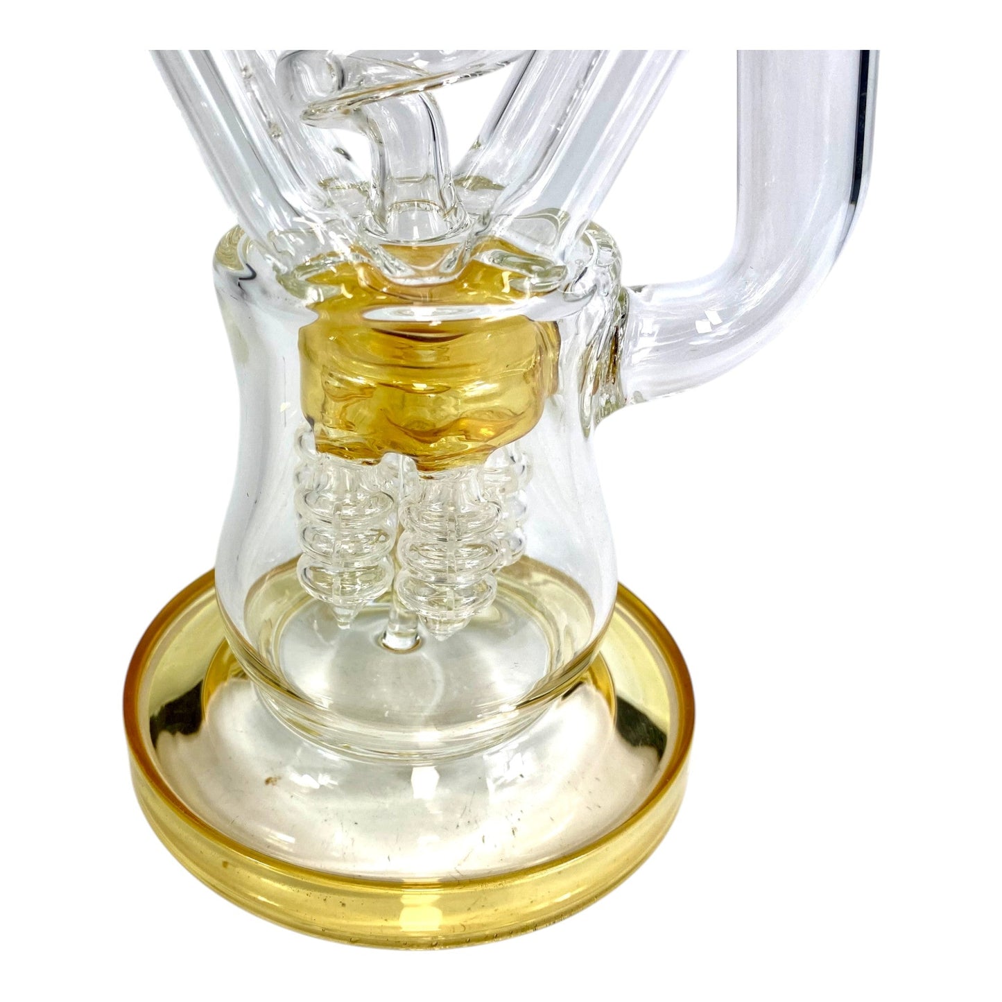 Phoenix Screw Percolator Recycler Bong – 40cm Amber - The Bong Baron
