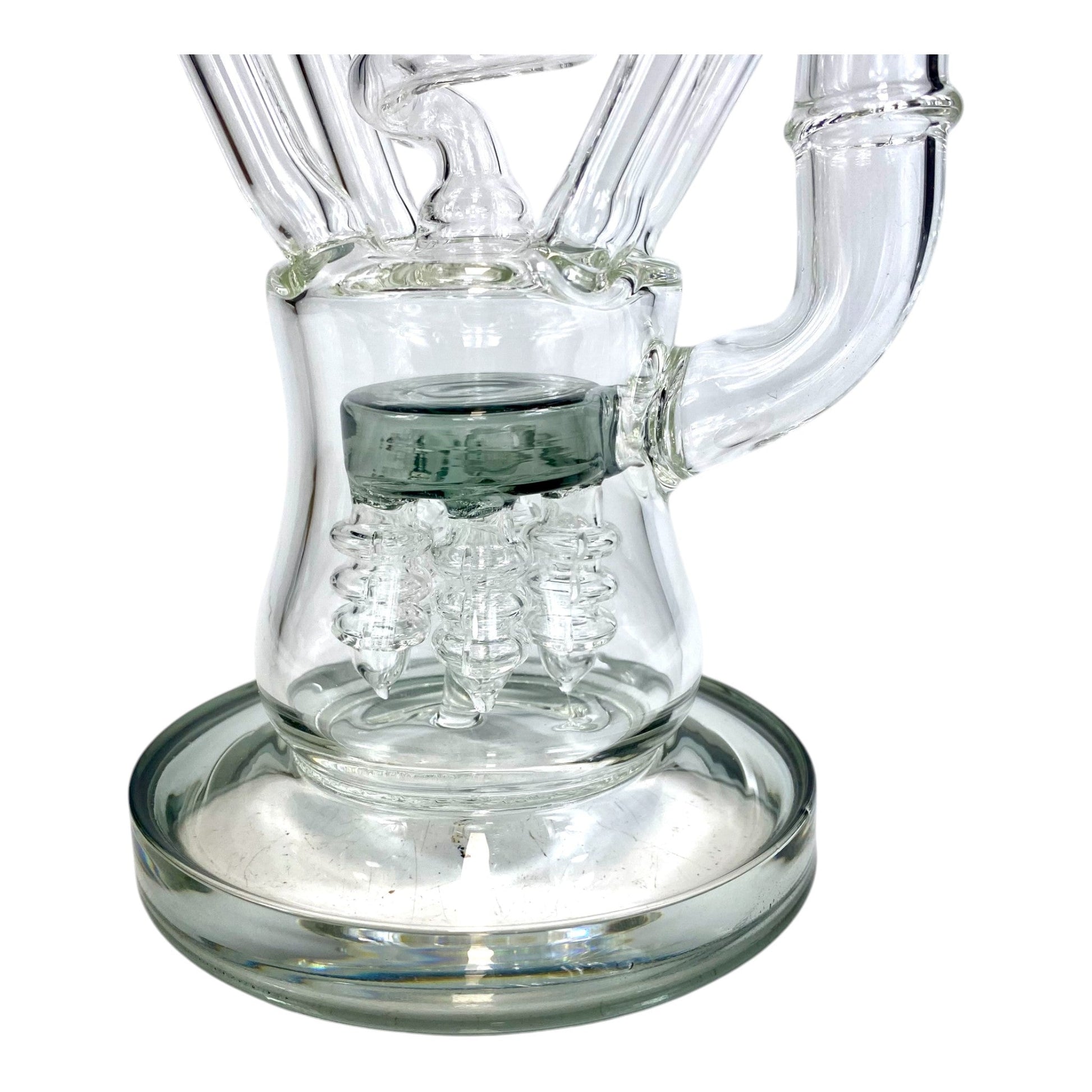 Phoenix Screw Percolator Recycler Bong – 40cm Ash Green - The Bong Baron
