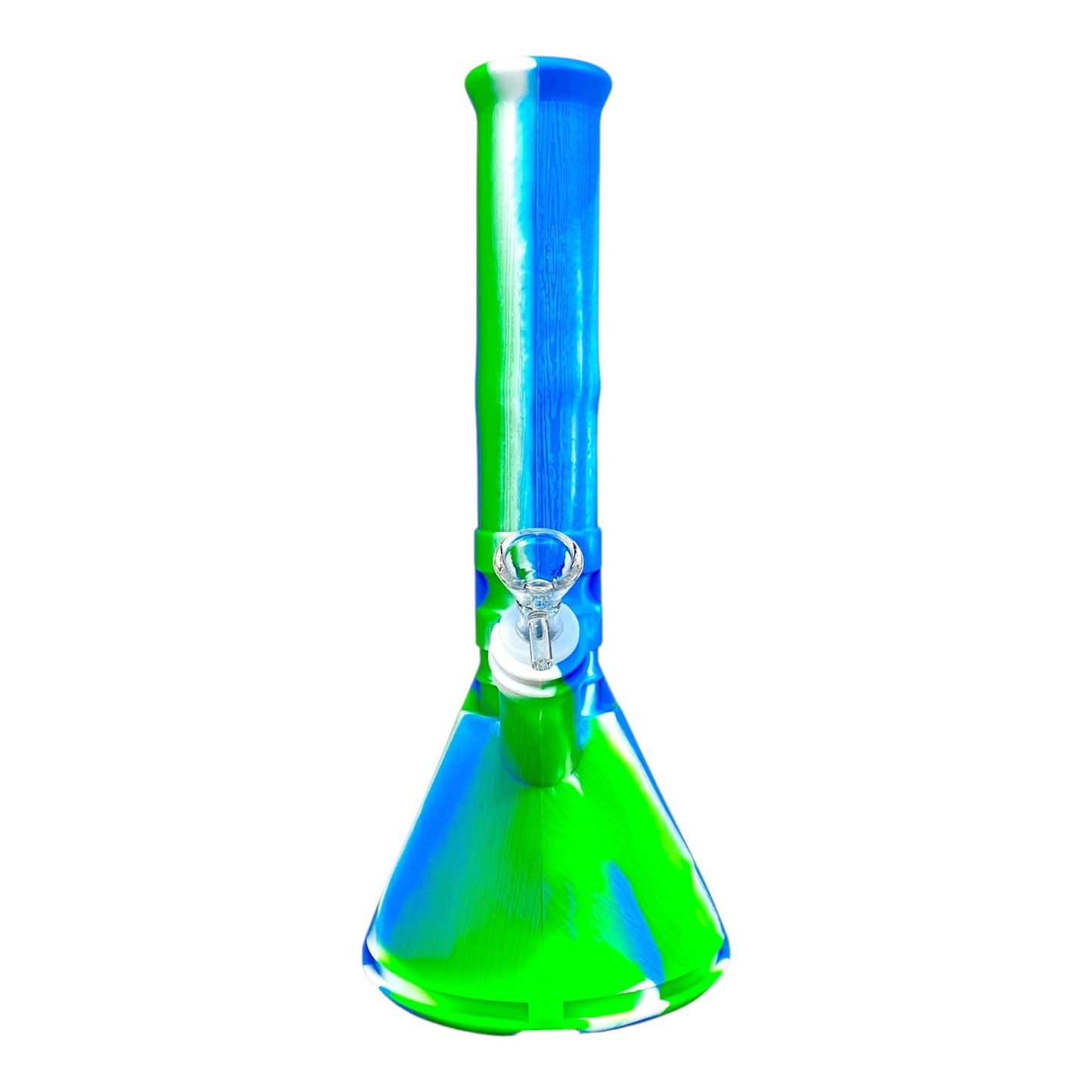 Phoenix Silicone Beaker Bong 32cm Green Swirl - The Bong Baron