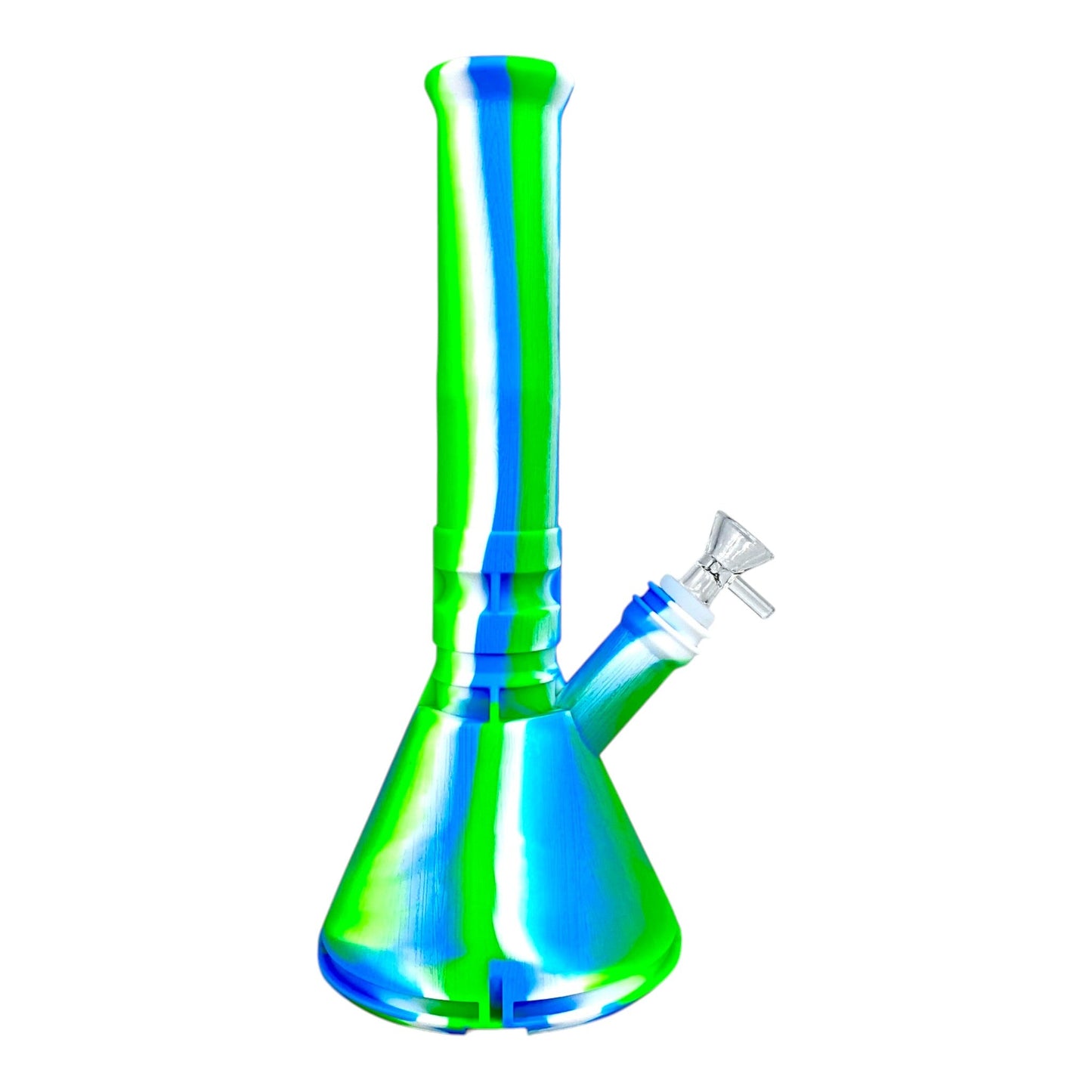 Phoenix Silicone Beaker Bong 32cm Green Swirl - The Bong Baron