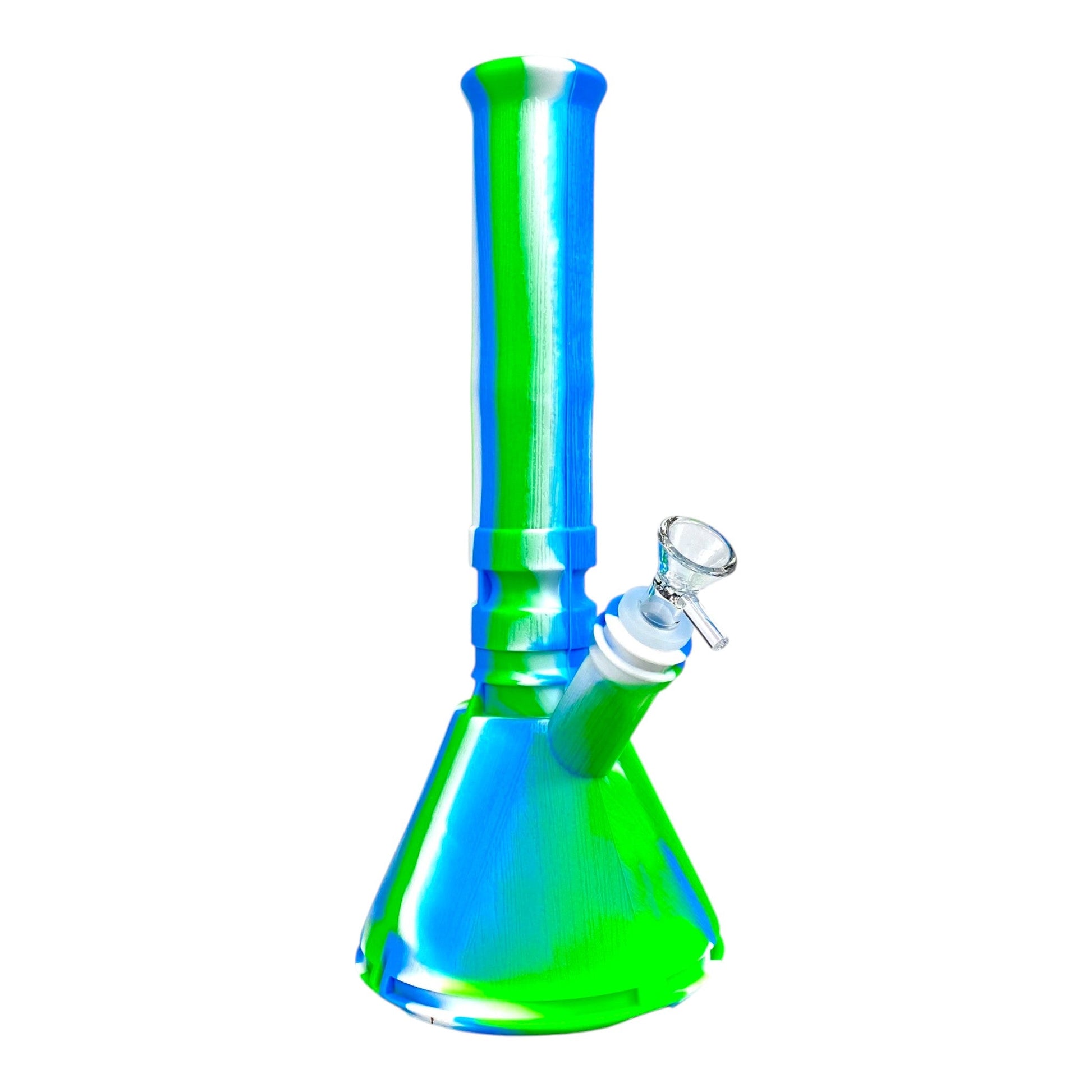 Phoenix Silicone Beaker Bong 32cm Green Swirl - The Bong Baron