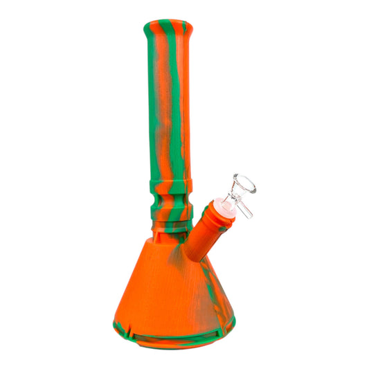 Phoenix Silicone Beaker Bong – 32cm Orange Swirl - The Bong Baron
