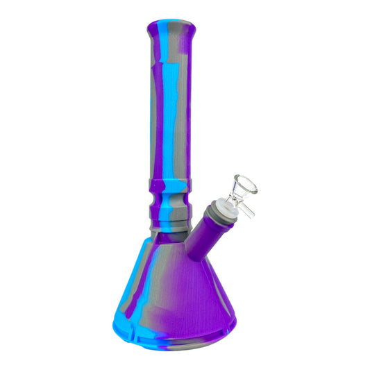 Phoenix Silicone Beaker Bong – 32cm Purple Swirl - The Bong Baron