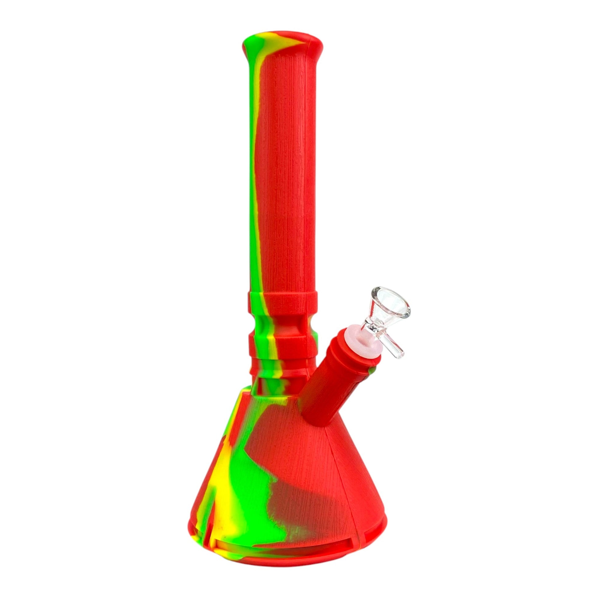Phoenix Silicone Beaker Bong 32cm Rasta Swirl - The Bong Baron