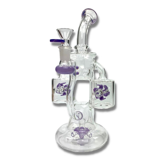 Phoenix Star Rotating Percolator Recycler Bong 25cm Purple - The Bong Baron