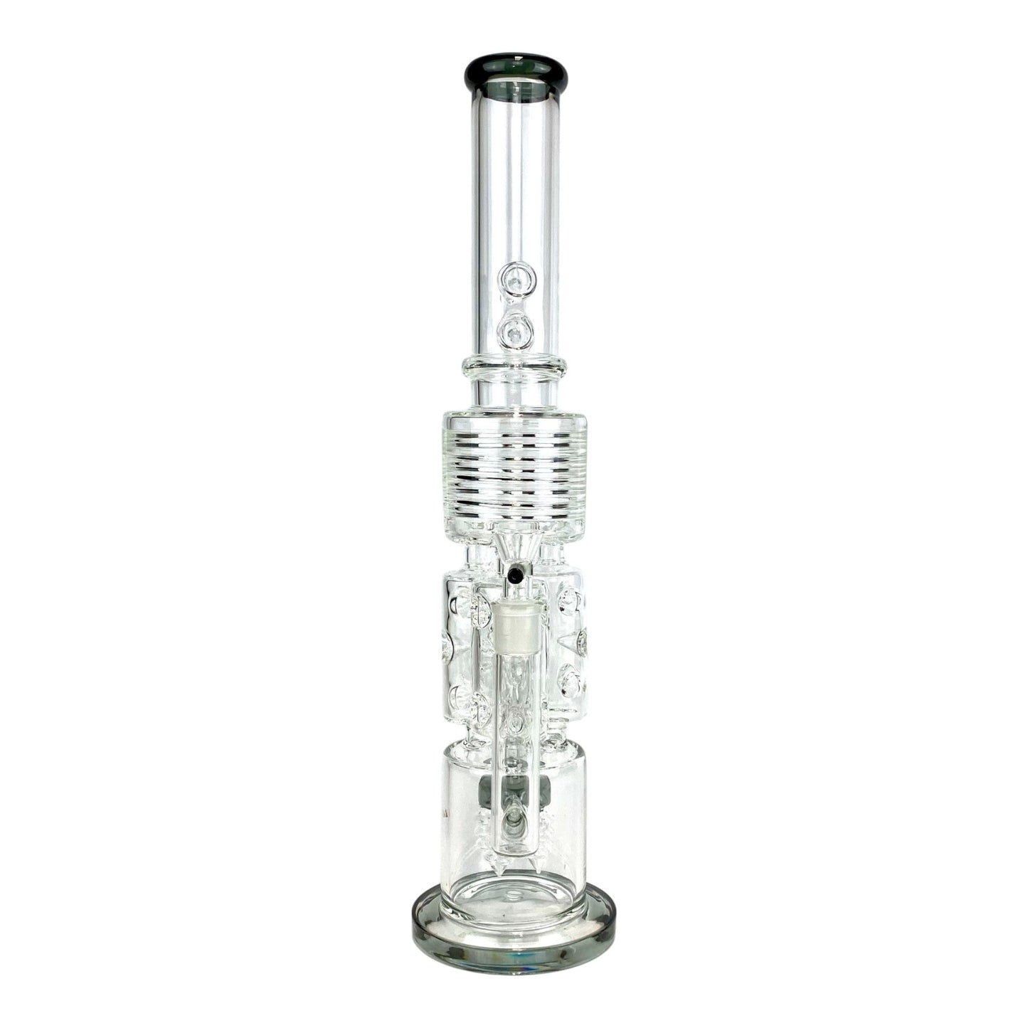 Phoenix Triple Barrel Screw Perc Bong 50cm Ash Green - The Bong Baron