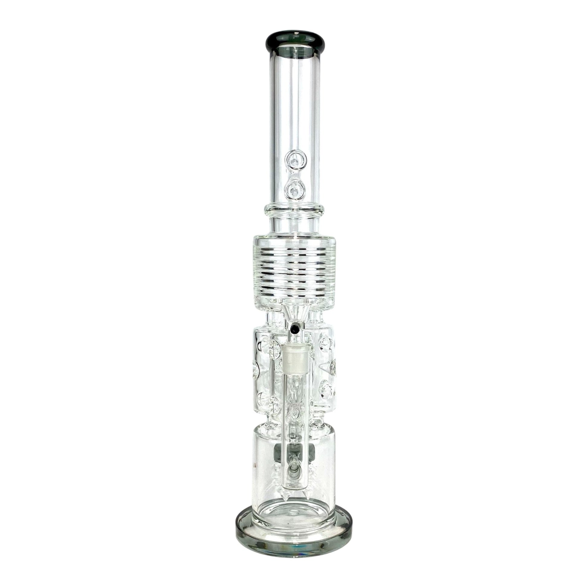 Phoenix Triple Barrel Screw Perc Bong 50cm Ash Green - The Bong Baron