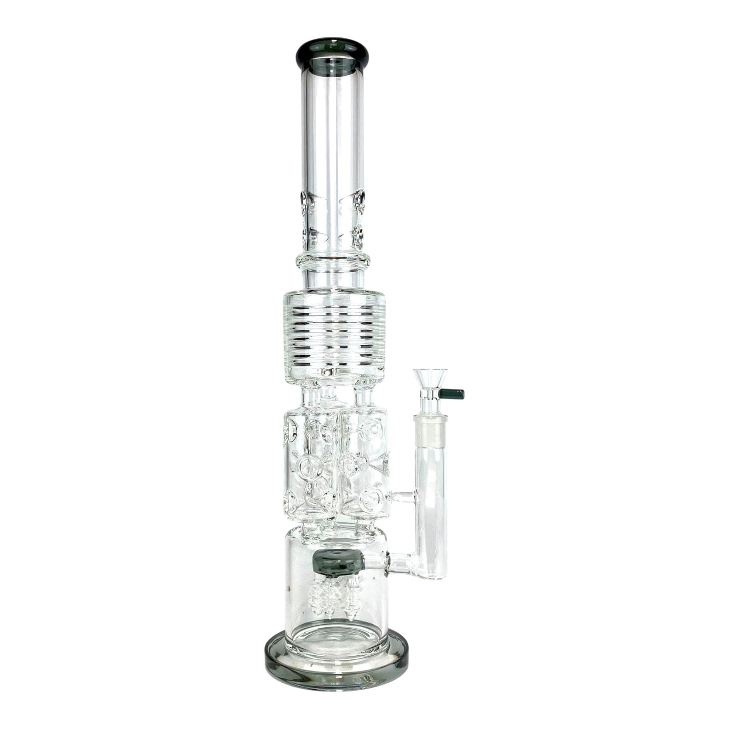 Phoenix Triple Barrel Screw Perc Bong 50cm Ash Green - The Bong Baron