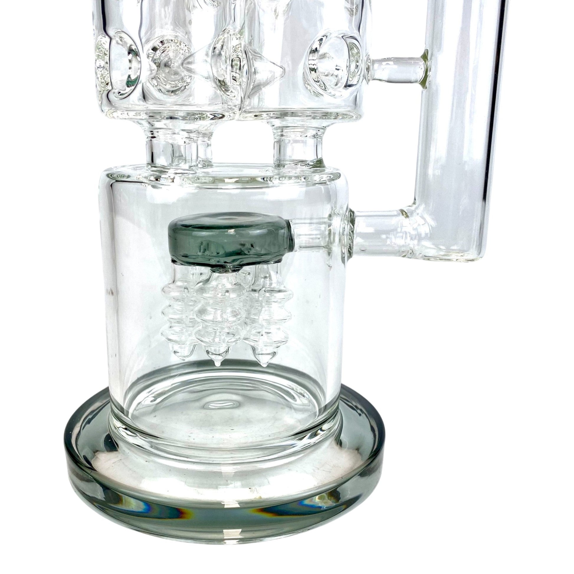 Phoenix Triple Barrel Screw Perc Bong 50cm Ash Green - The Bong Baron