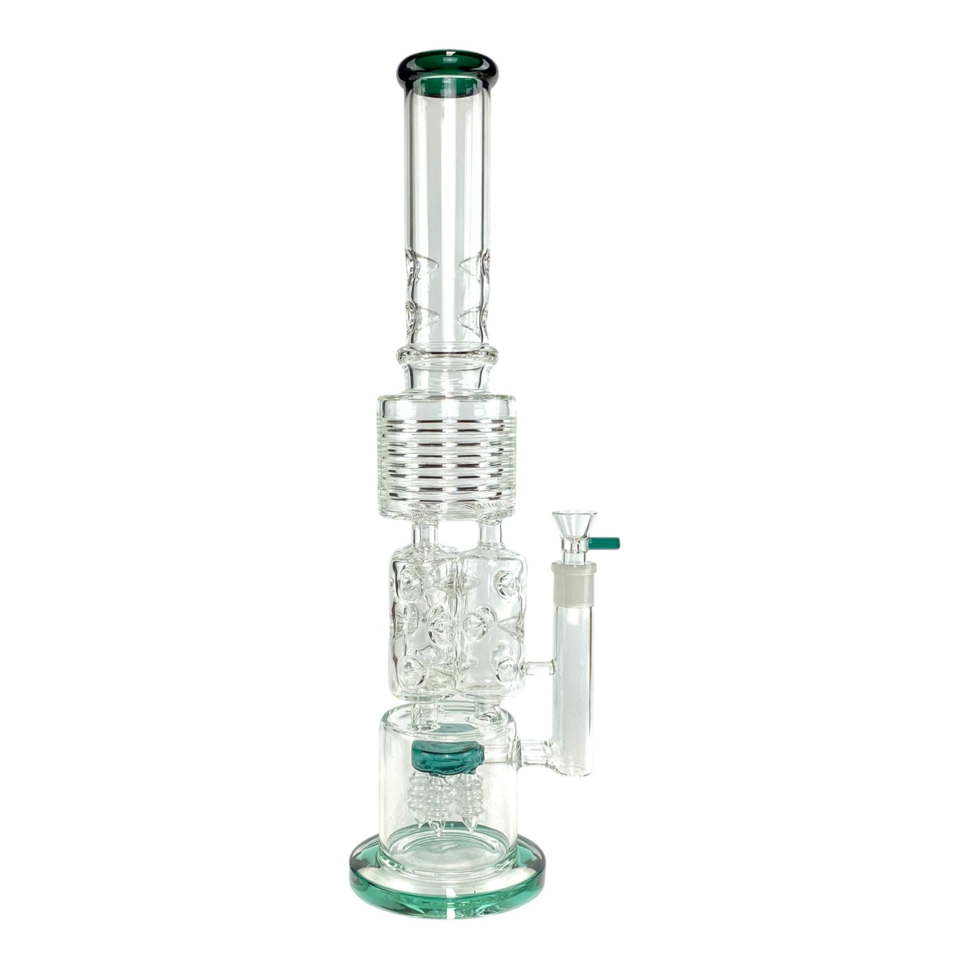 Phoenix Triple Barrel Screw Perc Bong 50cm Teal - The Bong Baron