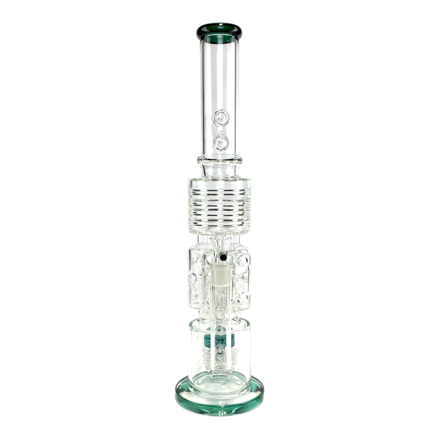 Phoenix Triple Barrel Screw Perc Bong 50cm Teal - The Bong Baron