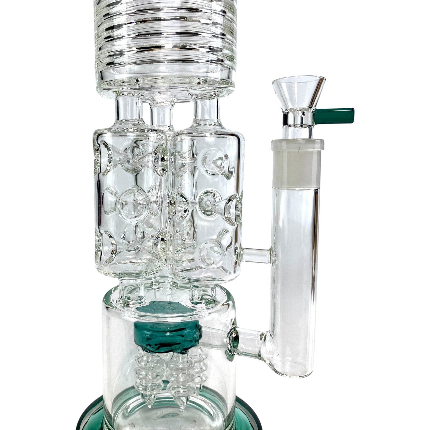 Phoenix Triple Barrel Screw Perc Bong 50cm Teal - The Bong Baron