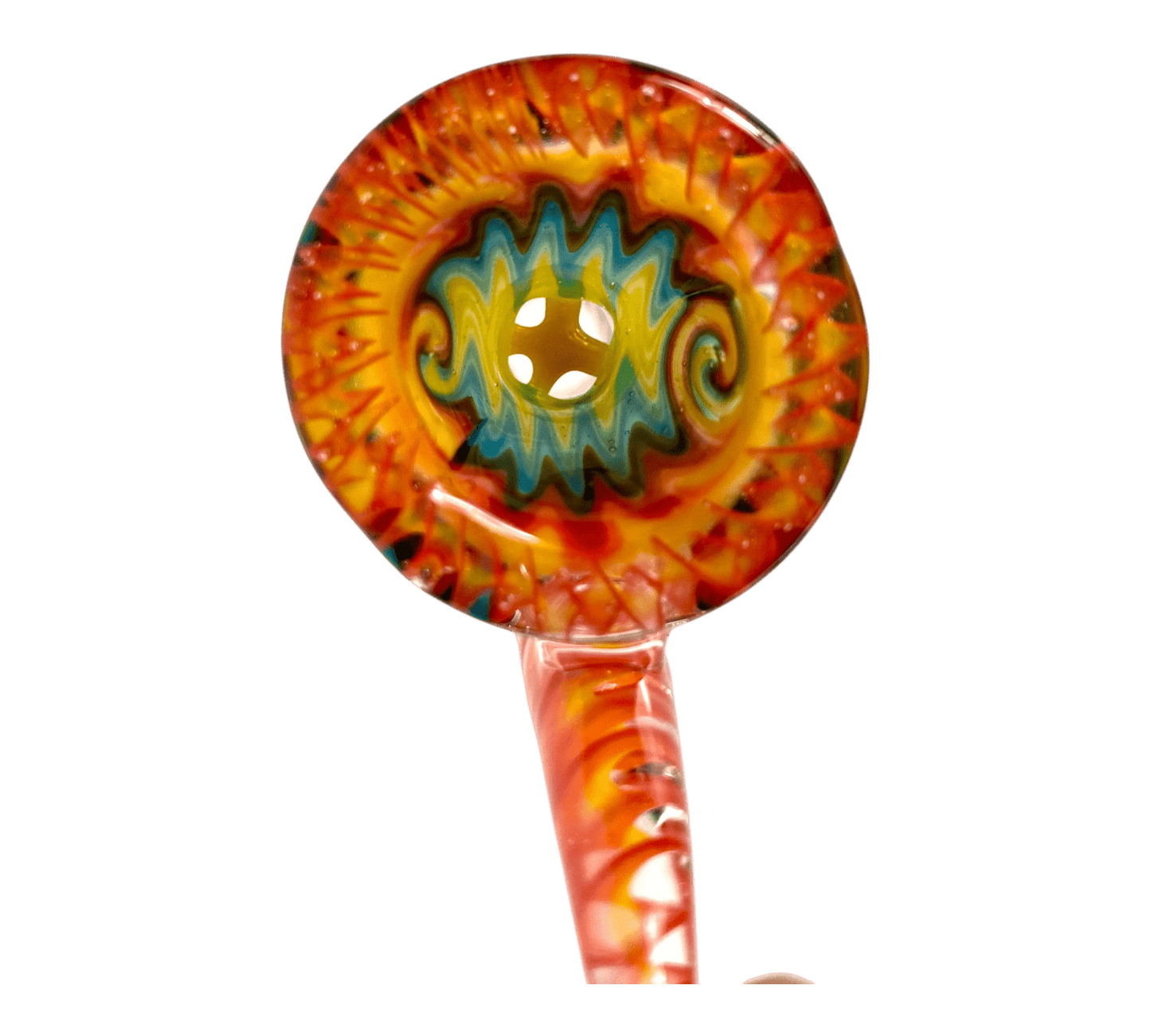 Phoneix 14mm Ram's Horn 4 - Hole Filter Cone Piece Orange and Blue - The Bong Baron