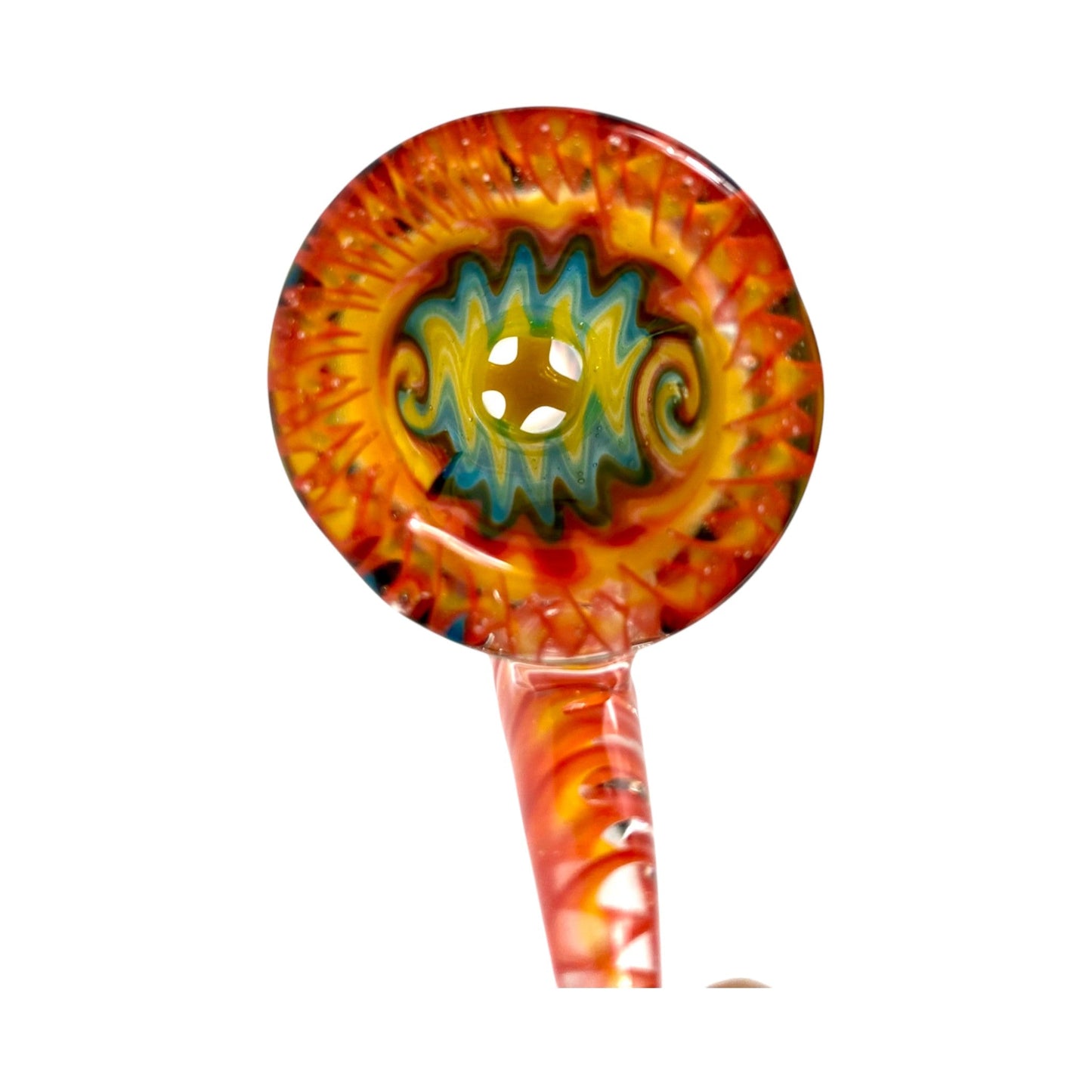 Phoneix 14mm Ram's Horn 4 - Hole Filter Cone Piece Orange and Blue - The Bong Baron