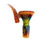 Phoneix 14mm Ram's Horn 4 - Hole Filter Cone Piece Orange and Blue - The Bong Baron