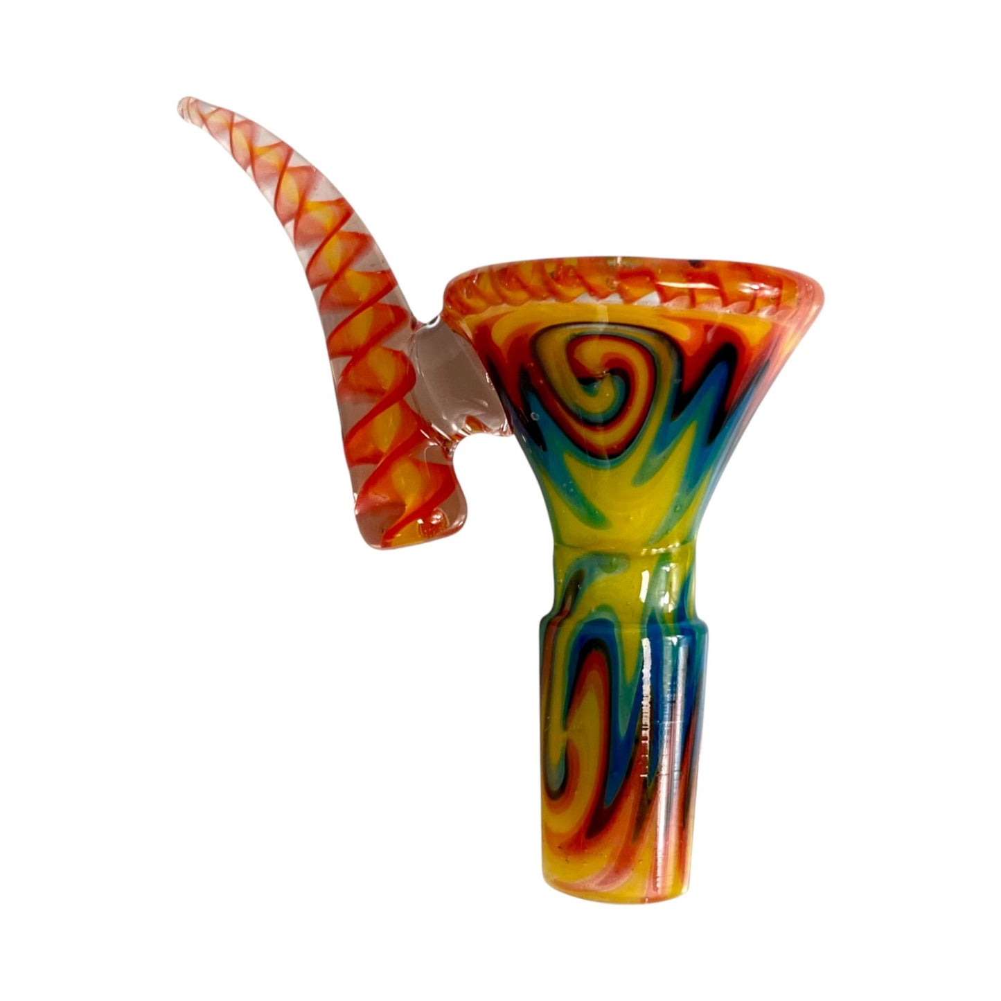 Phoneix 14mm Ram's Horn 4 - Hole Filter Cone Piece Orange and Blue - The Bong Baron