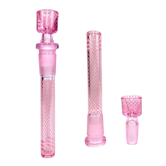 Pink Hose Glass Downstem 18/14mm 11cm - The Bong Baron
