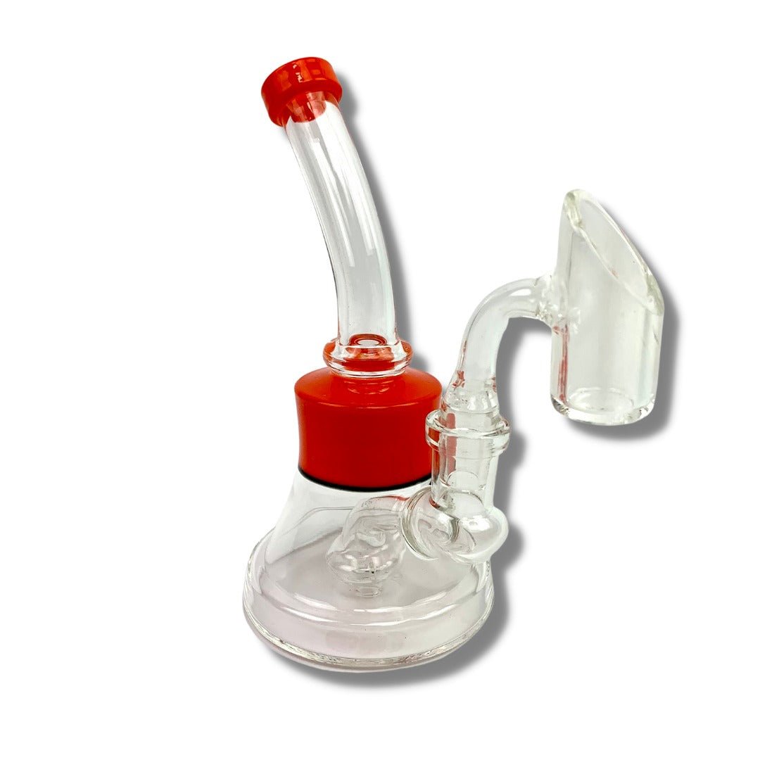 Poke Dab Rig and Bong 15cm Red - The Bong Baron