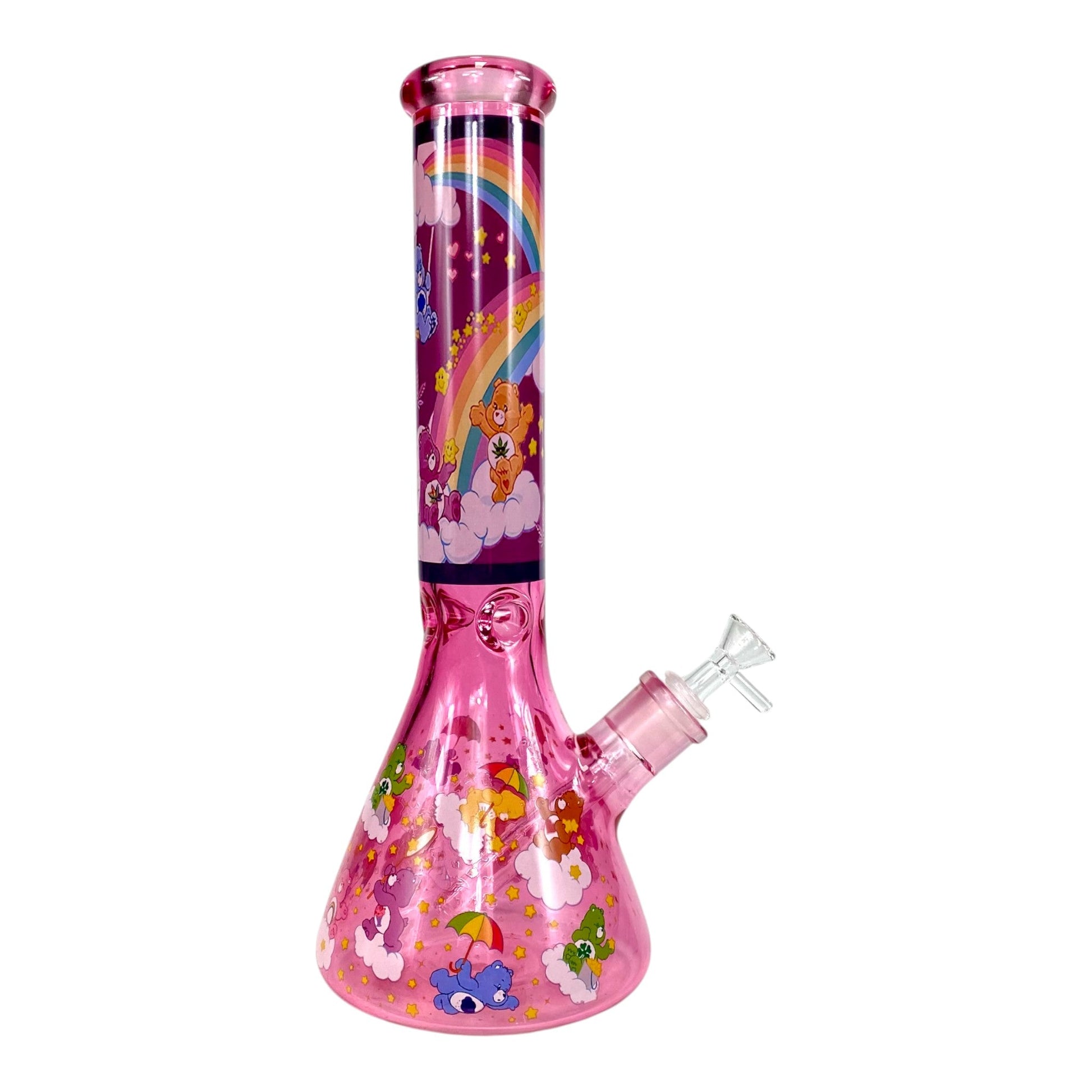 Rainbow Don't care Bare Beaker Bong 35cm - The Bong Baron