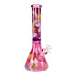 Rainbow Don't care Bare Beaker Bong 35cm - The Bong Baron