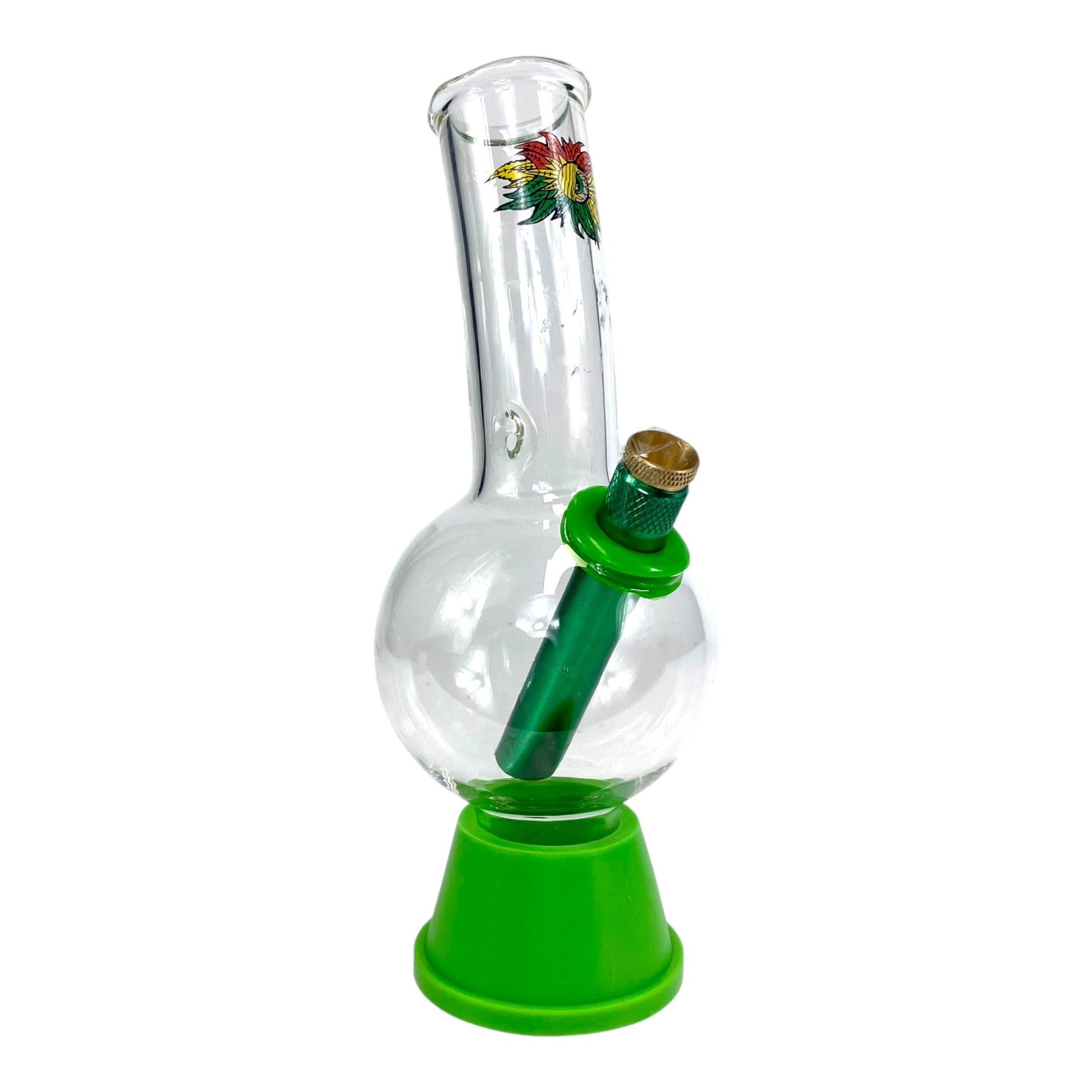 Rasta Eye Bubble Bong 20cm Green - The Bong Baron